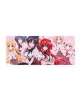 High School DxD anime mouse pad 28x12 inches featuring Rias and Koneko in vibrant, contrasting pastel shades.