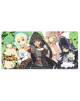 32x16 inches anime girl mouse pad with five cute maids and ribbons, crisp lines and silky glide.