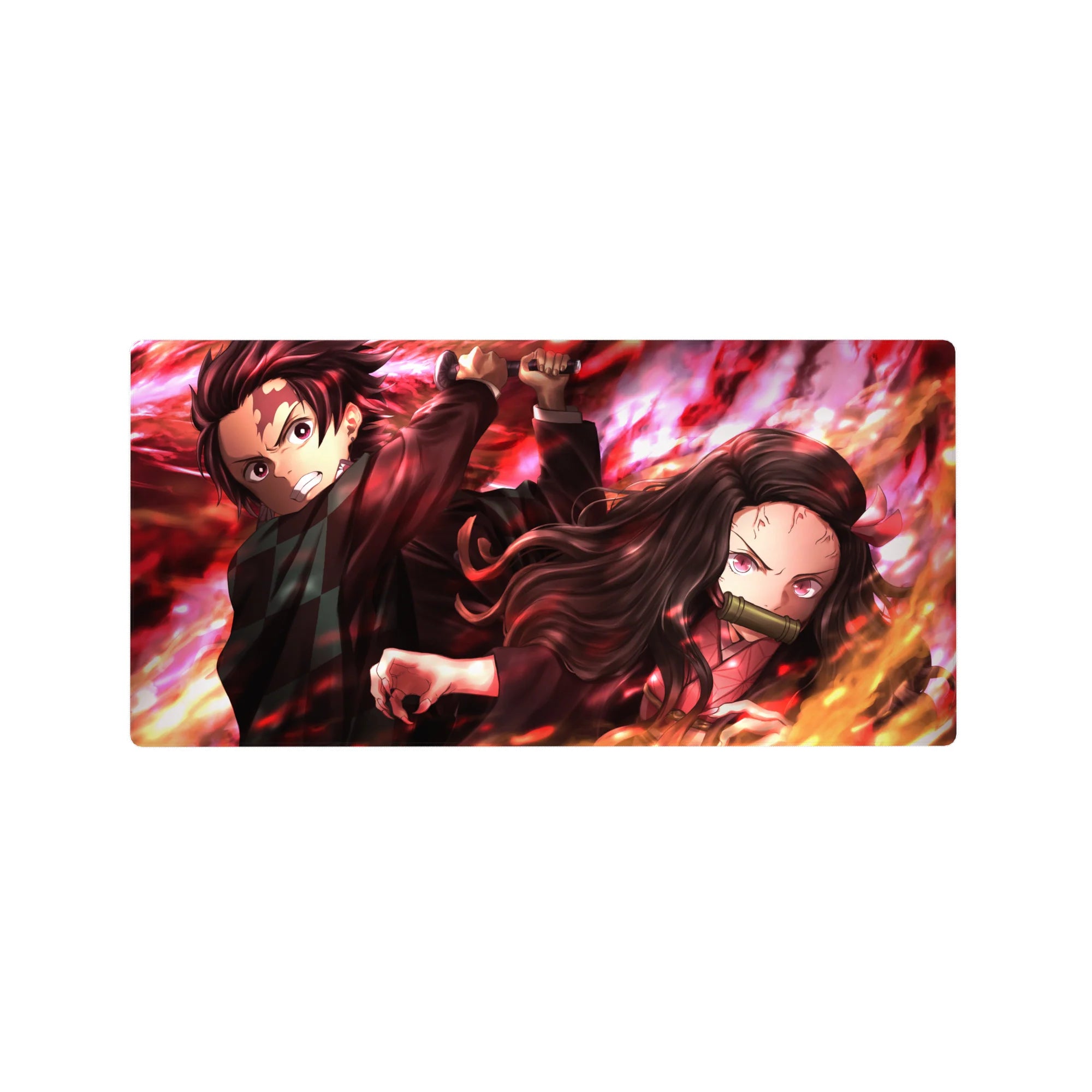 Demon Slayer Deskmat | Mousepad | Deskpad - Fiery Sibling Fury - AniChan