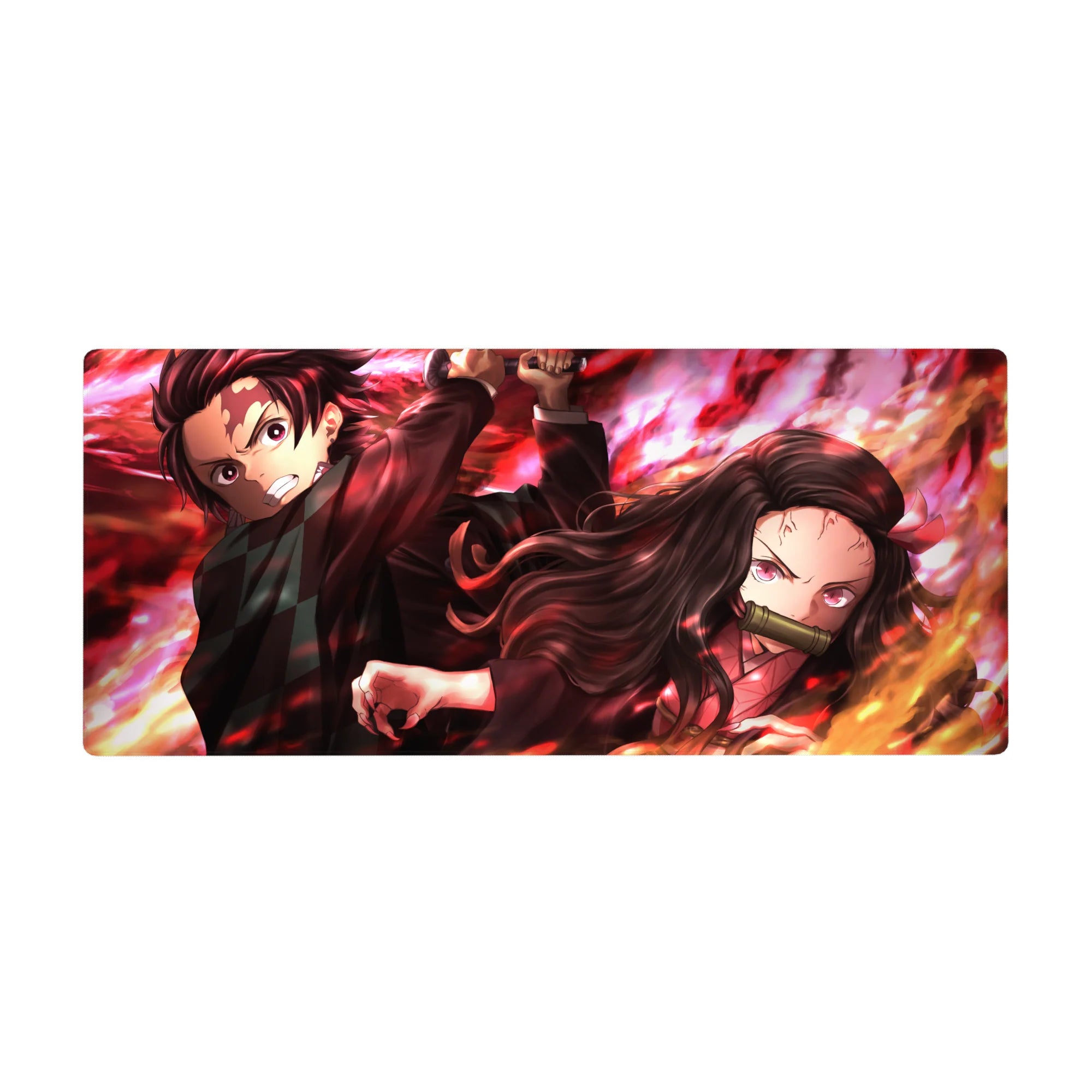 Demon Slayer Deskmat | Mousepad | Deskpad - Fiery Sibling Fury - AniChan