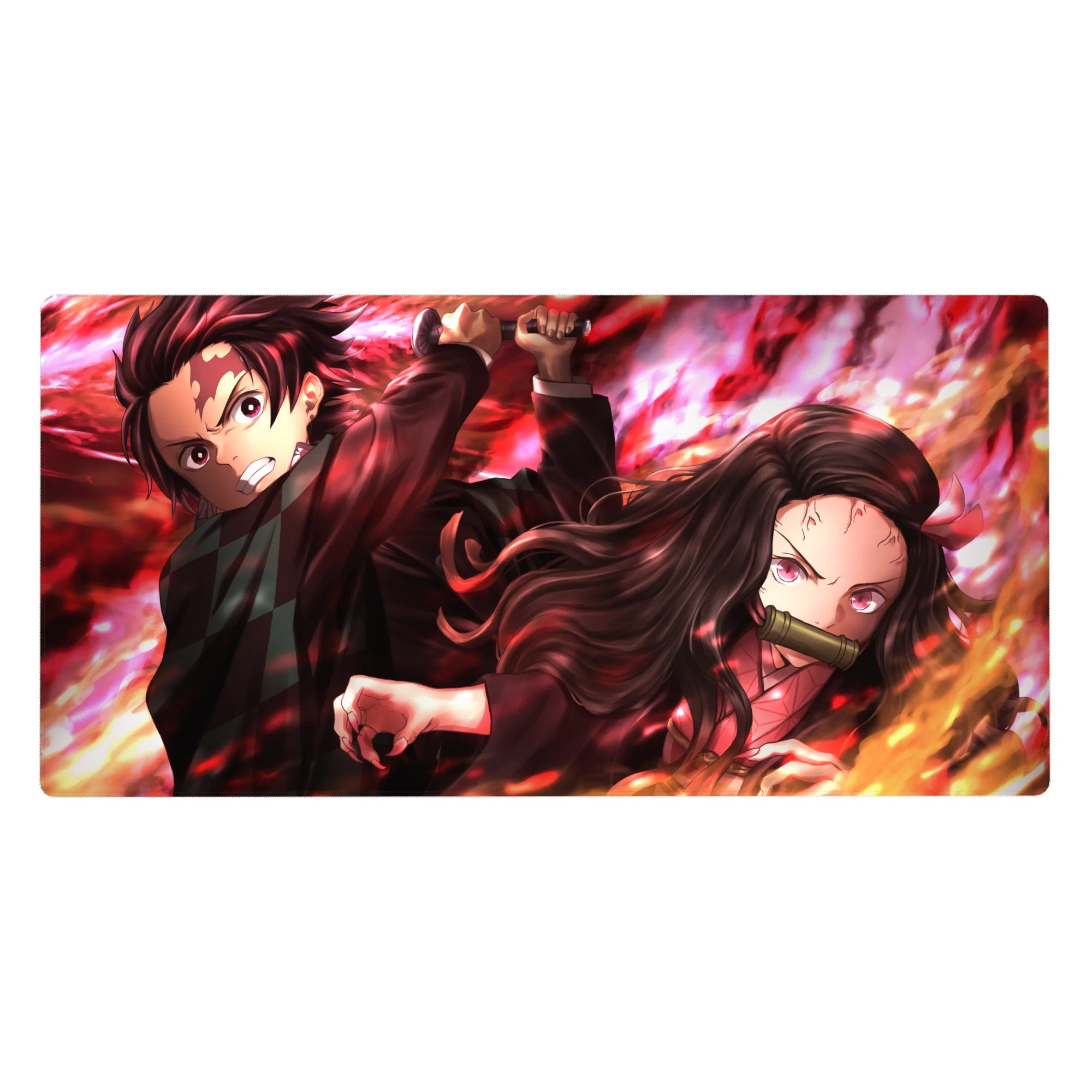 Demon Slayer Deskmat | Mousepad | Deskpad - Fiery Sibling Fury - AniChan