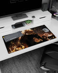 32x16 inches anime girl mouse pad featuring a long-haired girl curled up by a lamp with drifting glitter.