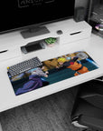 32x12 inches Naruto Shippuden mouse pad showing Naruto vs Sasuke, Rasengan colliding with Chidori.