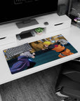 32x16 inches Naruto Shippuden mouse pad showing Rasengan vs Chidori collision with sparks.