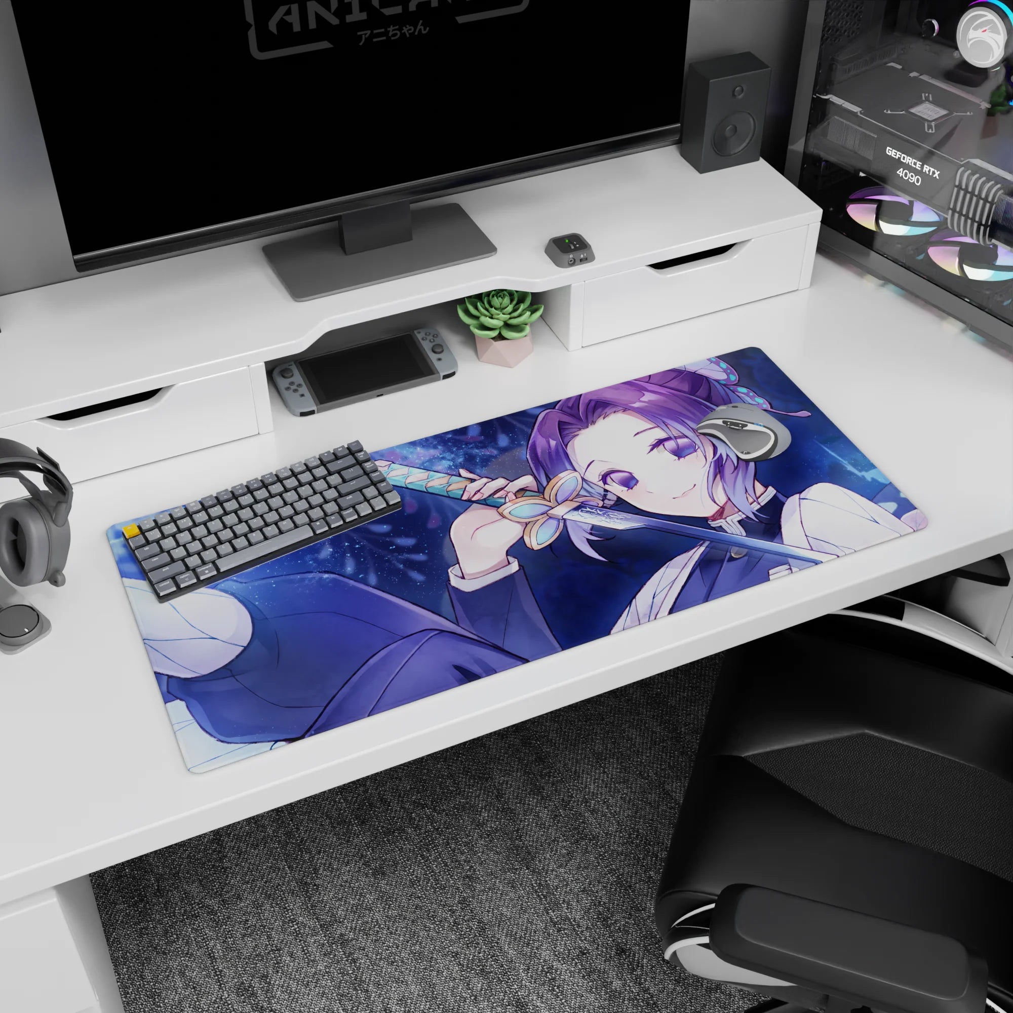 Demon Slayer Deskmat | Mousepad | Deskpad - Shinobu’s Midnight Grace - AniChan