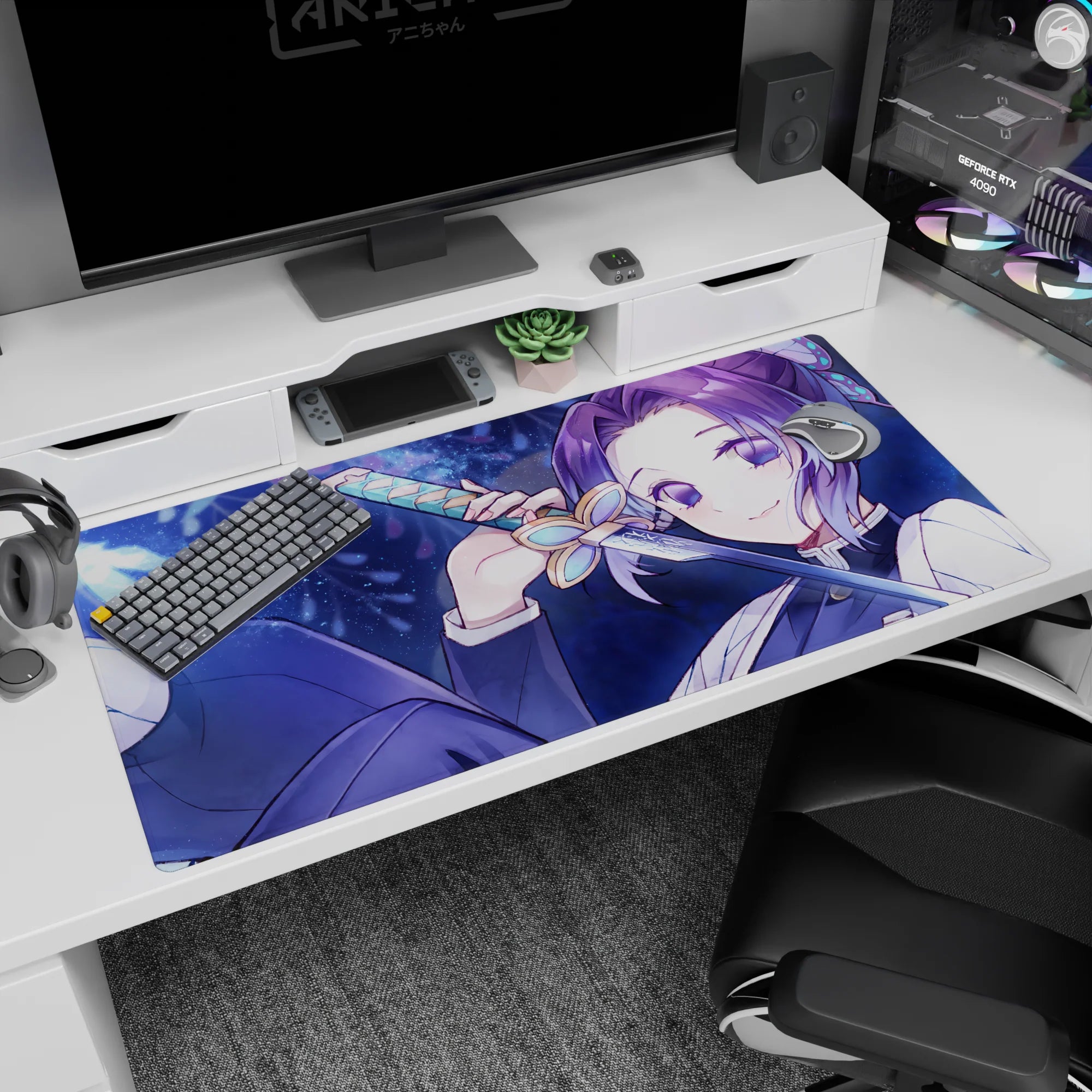 Demon Slayer Deskmat | Mousepad | Deskpad - Shinobu’s Midnight Grace - AniChan