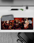 Anime mouse pad 32x12 inches featuring Ainz Ooal Gown, Albedo, and Shalltear from Overlord, exuding power and gothic detail.