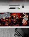 Anime mouse pad 36x16 inches featuring Ainz Ooal Gown, Albedo, and Shalltear from Overlord, exuding a dark fantasy vibe.