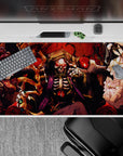 Anime mouse pad 40x20 inches featuring Ainz Ooal Gown, Albedo, and Shalltear from Overlord, gothic dark fantasy design.