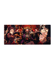 Anime mouse pad 28x12 inches featuring Ainz Ooal Gown, Albedo, and Shalltear from Overlord, exuding dark fantasy power.