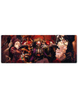 Anime mouse pad 32x12 inches featuring Ainz Ooal Gown, Albedo, and Shalltear from Overlord, exuding power and dark fantasy.