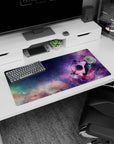 32x16 inches anime mouse pad showing a lone anime boy in scarf and jacket beside a telescope under stars.
