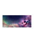 28x12 inches anime mouse pad with starry galaxy sky, neon streaks, and a telescope under night stars.