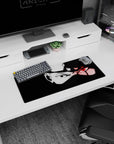 28x12 inches Naruto mouse pad featuring Kakashi Hatake half in shadow, red Sharingan eye staring forward.