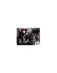 14x10 inches classic anime mouse pad with red-haired heroine, black wings, chains, shattered cubes, white uniform.
