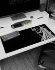 36x16 inches Naruto Shippuden desk mat showing Obito Uchiha with staff and floating truth-seeking orbs.