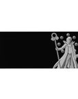 36x16 inches anime desk pad with Six Paths Obito, black backdrop, silver cloak, truth-seeking orbs.