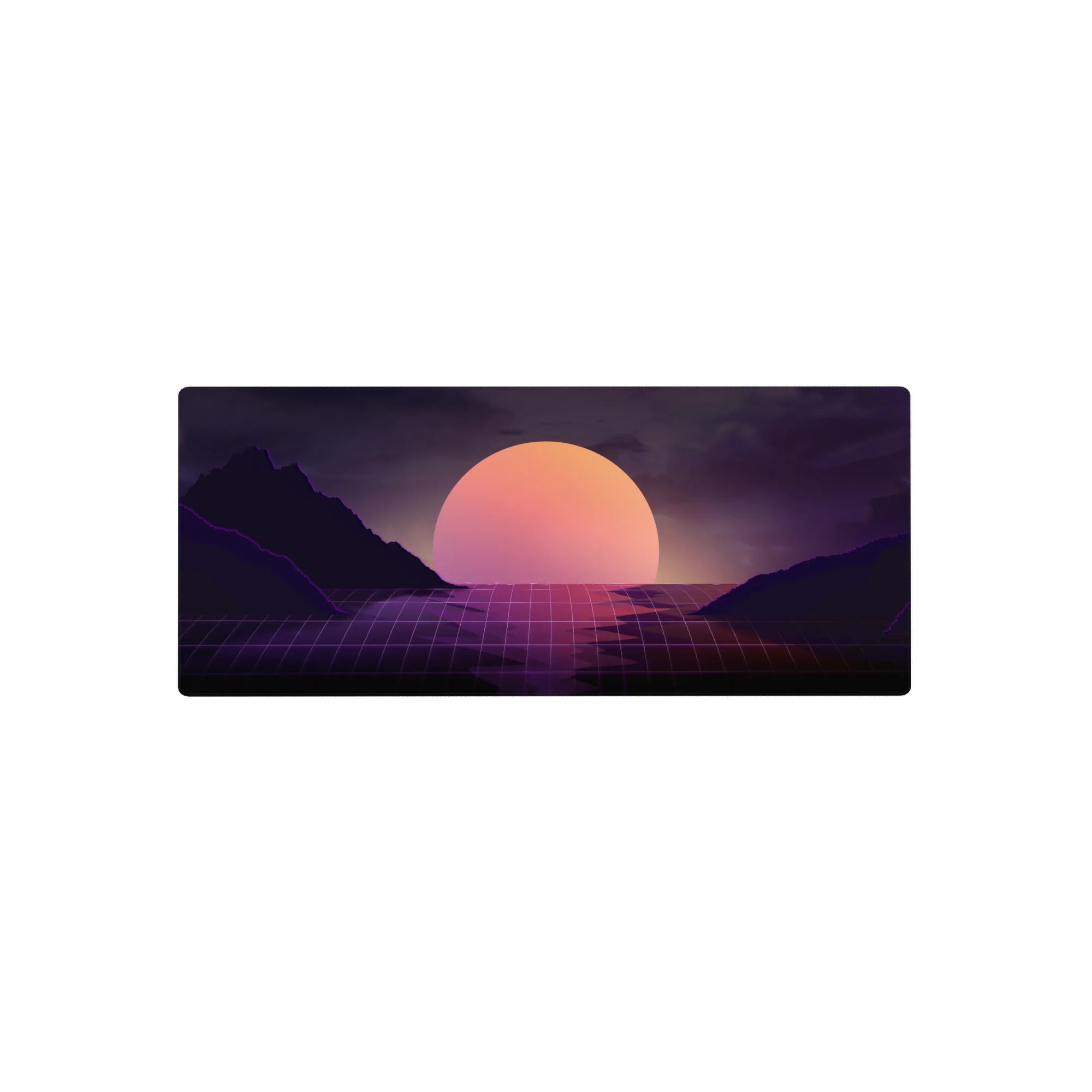 Retrowave - Vaporwave Deskmat | Mousepad | Deskpad - Twilight Grid Horizon - AniChan