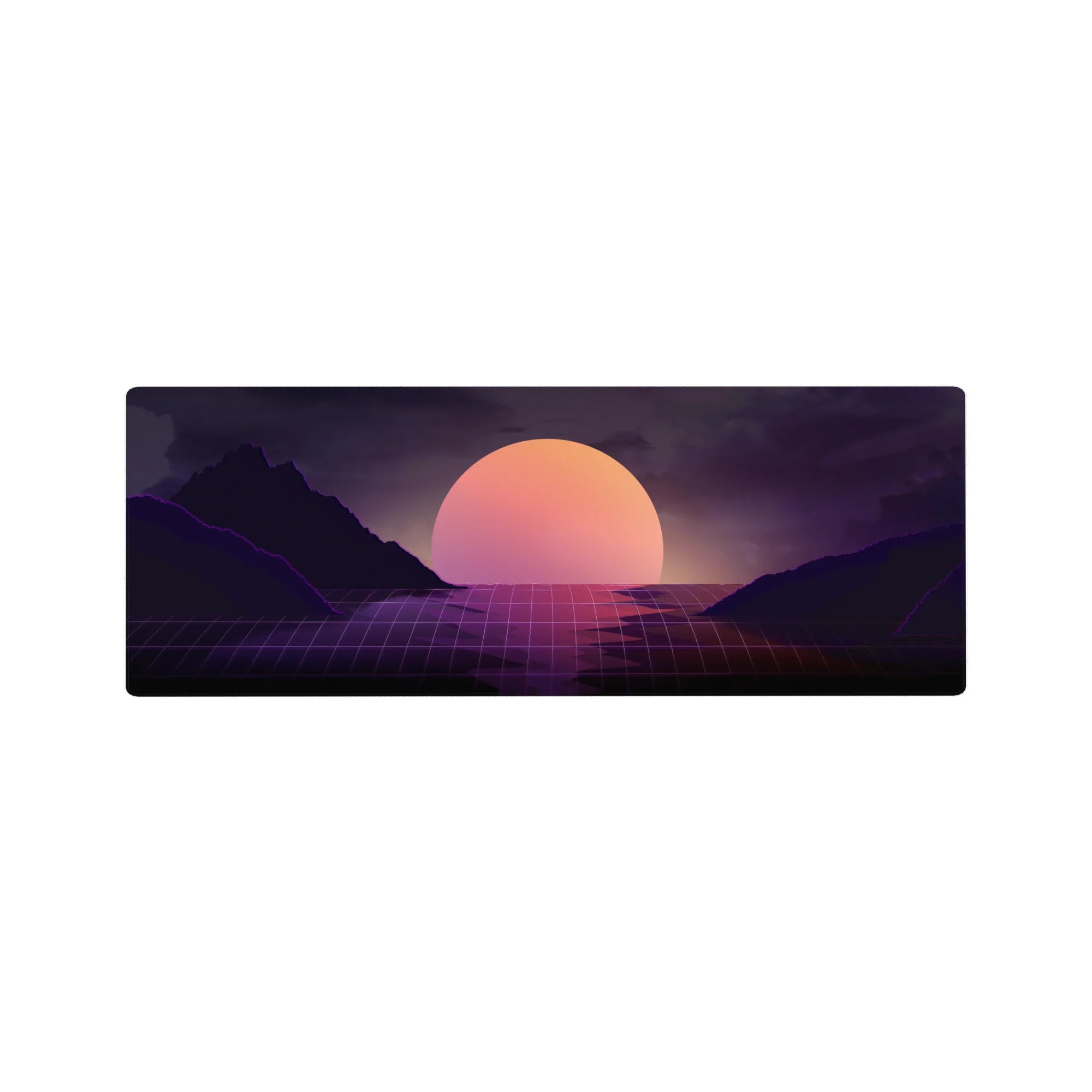 Retrowave - Vaporwave Deskmat | Mousepad | Deskpad - Twilight Grid Horizon - AniChan