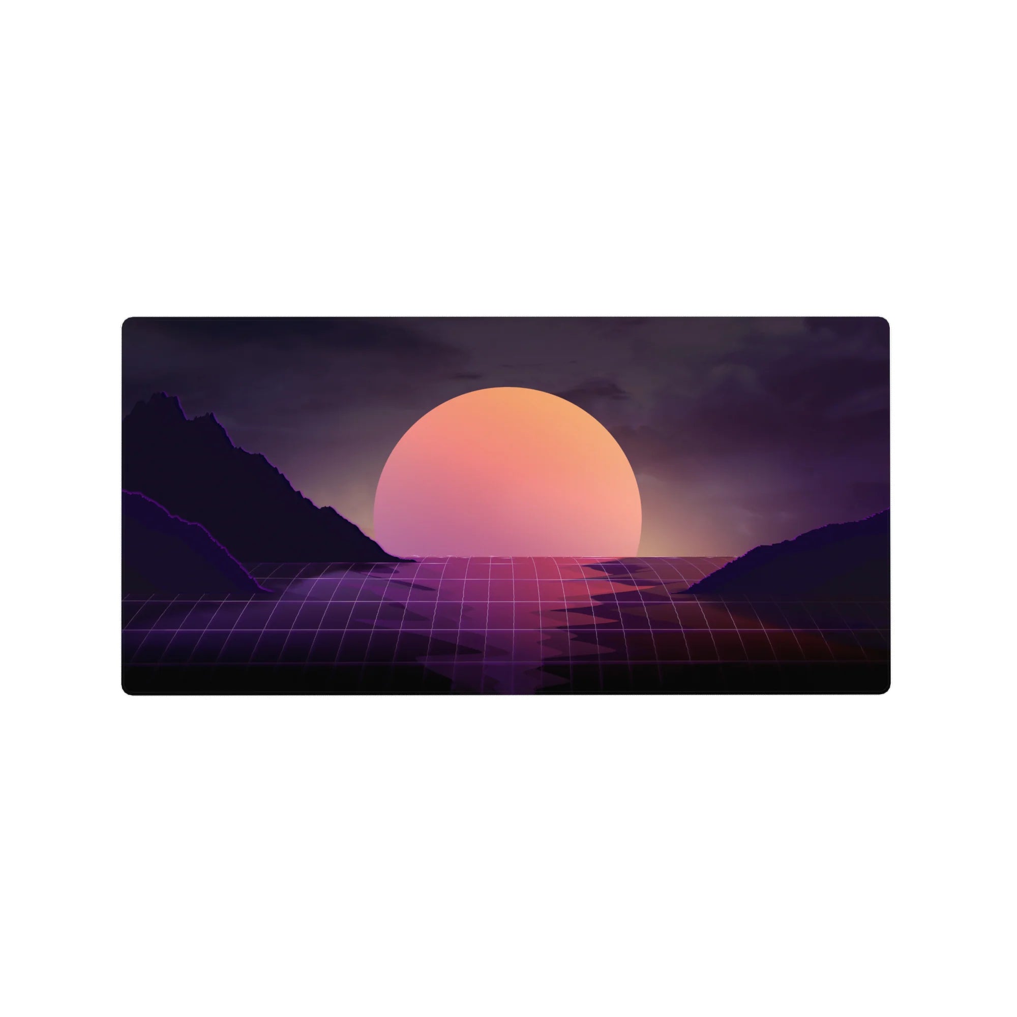 Retrowave - Vaporwave Deskmat | Mousepad | Deskpad - Twilight Grid Horizon - AniChan