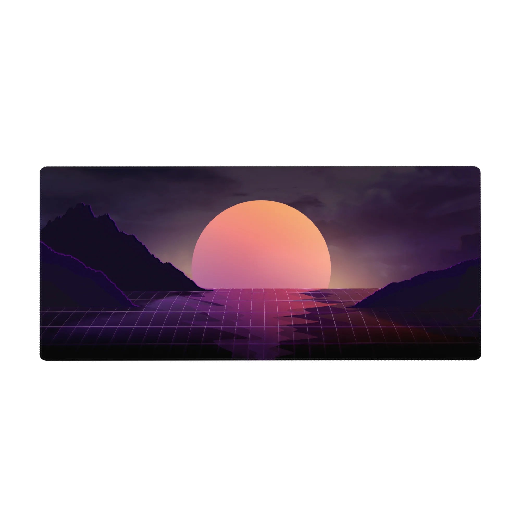 Retrowave - Vaporwave Deskmat | Mousepad | Deskpad - Twilight Grid Horizon - AniChan