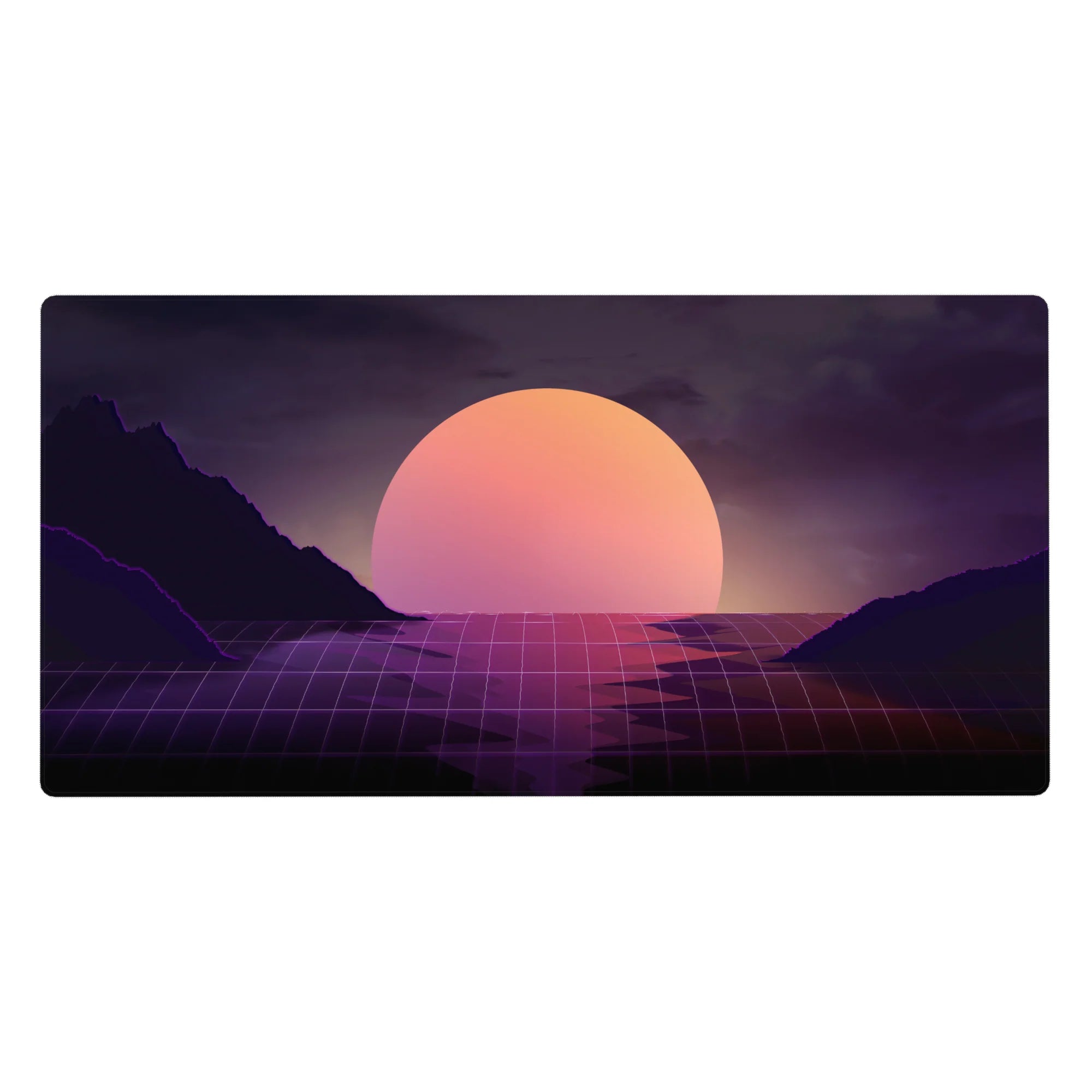 Retrowave - Vaporwave Deskmat | Mousepad | Deskpad - Twilight Grid Horizon - AniChan