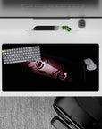 Moody black-and-rose anime girl mouse pad 32x16 inches, shy chaos vibe for late-night gaming.