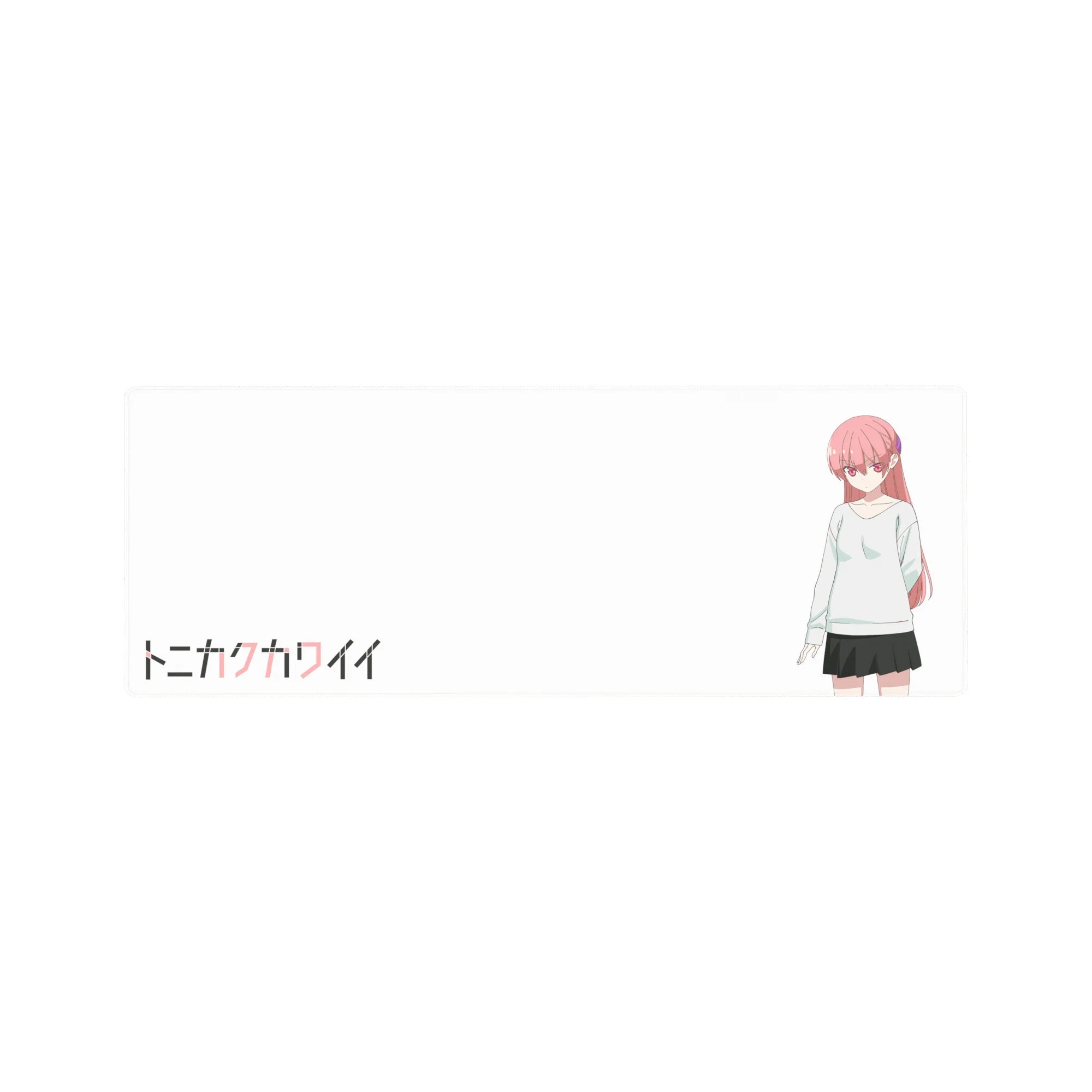 32x12 inches anime girl mouse pad with minimalist Tonikaku Kawaii poster look and Japanese title.