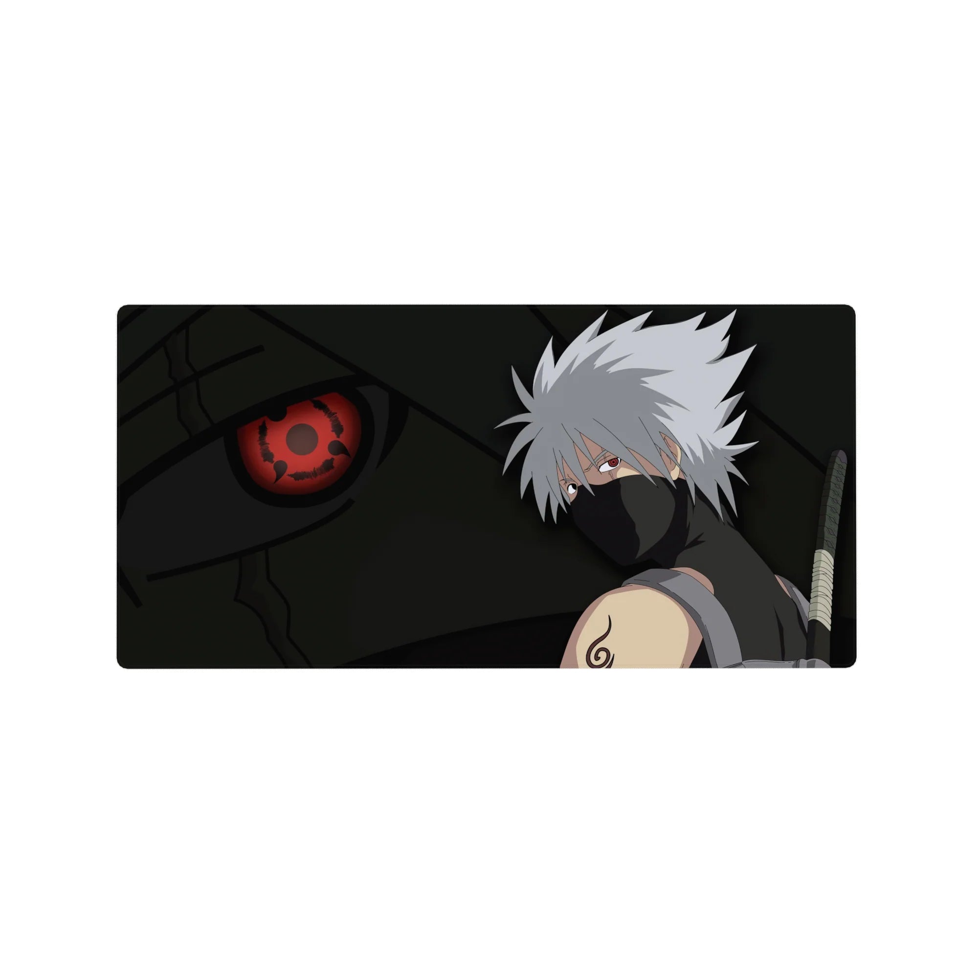 32x16 inches anime mouse pad with Kakashi-inspired ninja design, crisp print for gaming desk setup.
