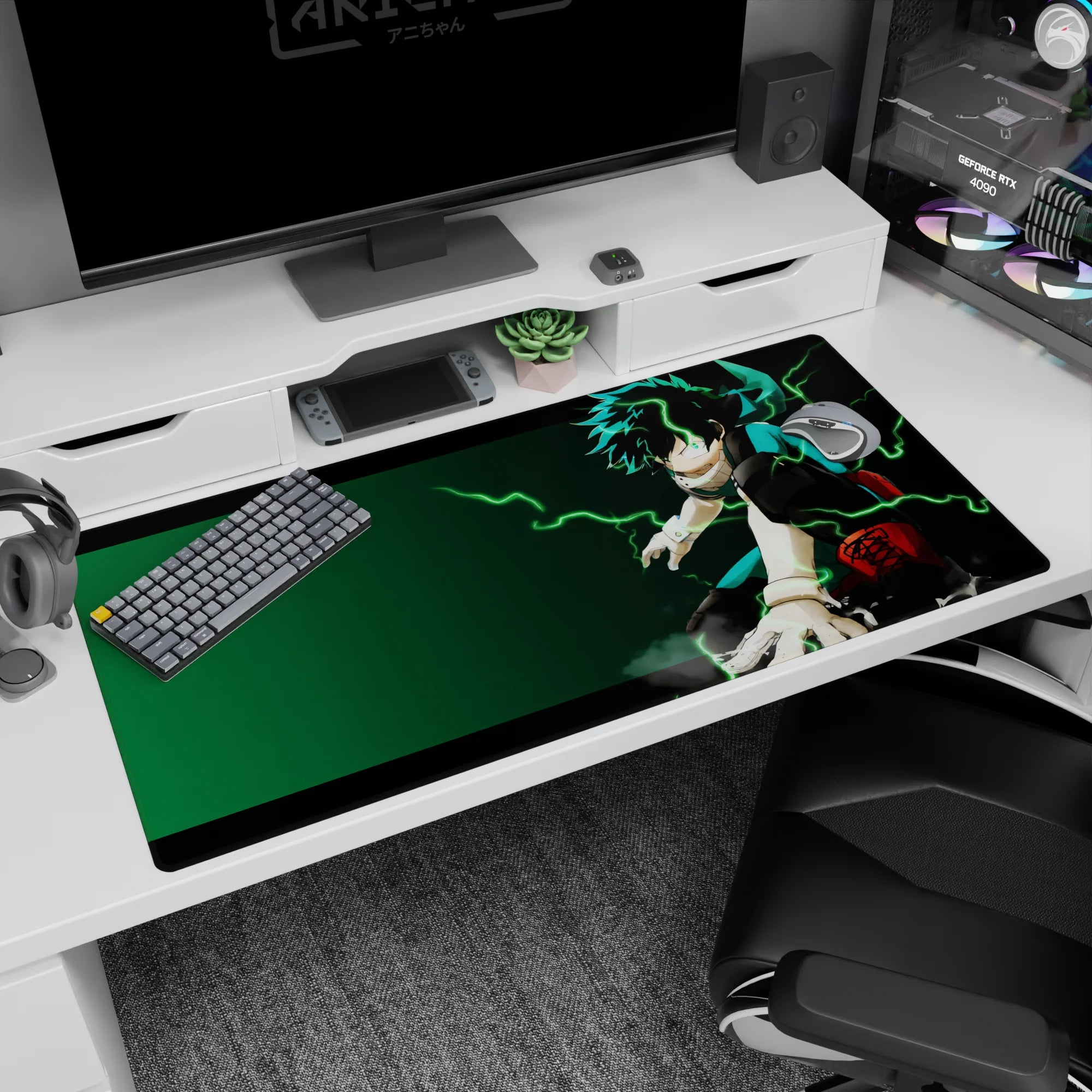 My Hero Academia Deskmat | Mousepad | Deskpad - Emerald Power Surge - AniChan