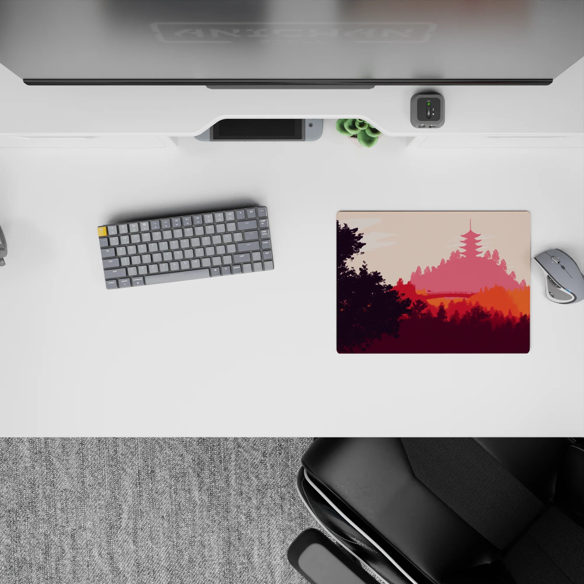 Vector Landscapes Deskmat | Mousepad | Deskpad - Temple Serenity