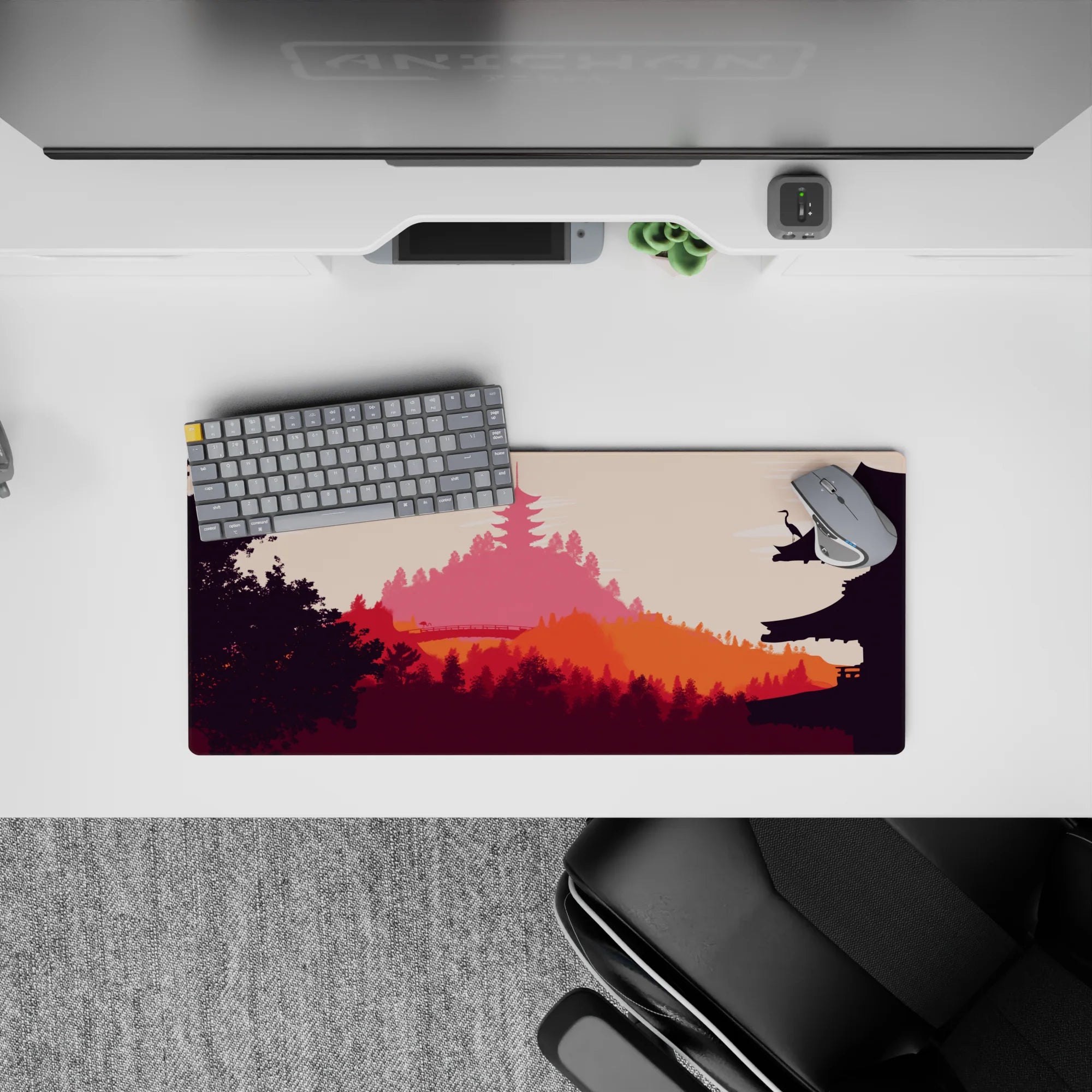 Vector Landscapes Deskmat | Mousepad | Deskpad - Temple Serenity