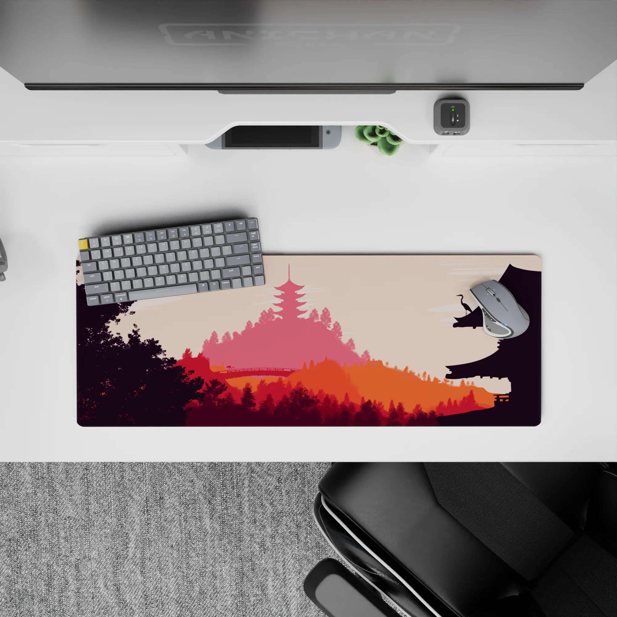 Vector Landscapes Deskmat | Mousepad | Deskpad - Temple Serenity