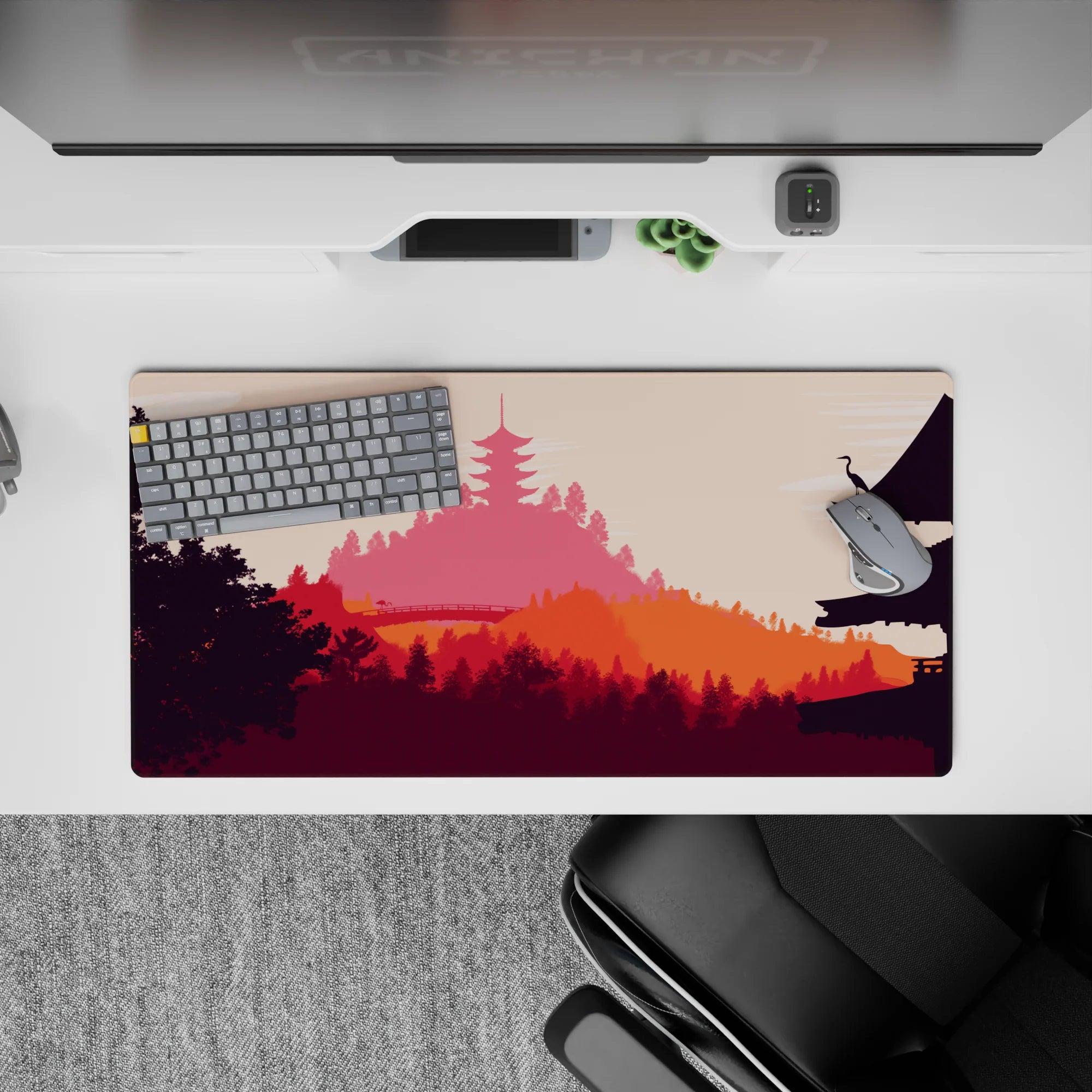 Vector Landscapes Deskmat | Mousepad | Deskpad - Temple Serenity