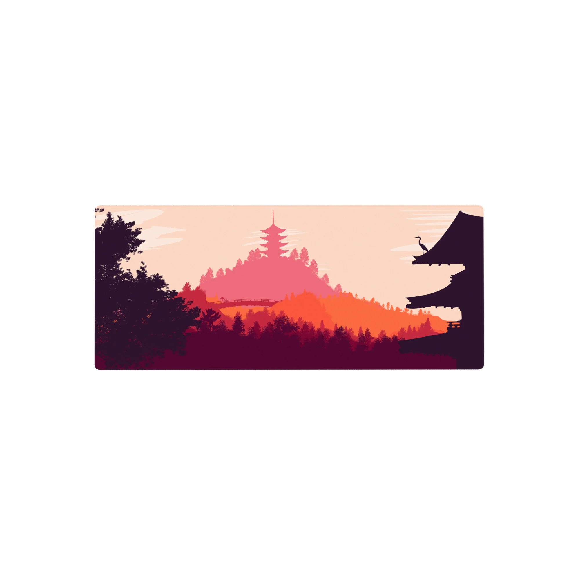 Vector Landscapes Deskmat | Mousepad | Deskpad - Temple Serenity