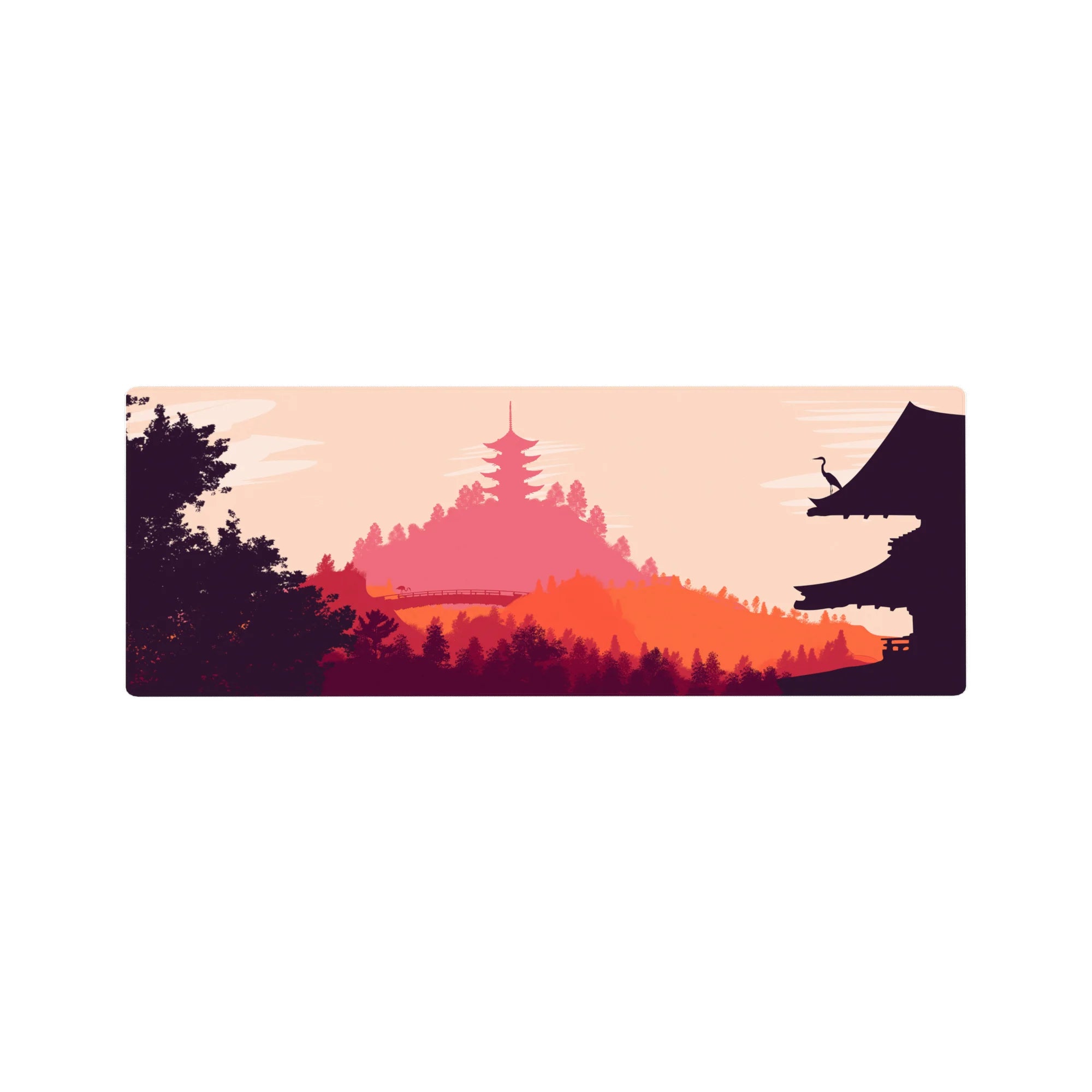 Vector Landscapes Deskmat | Mousepad | Deskpad - Temple Serenity