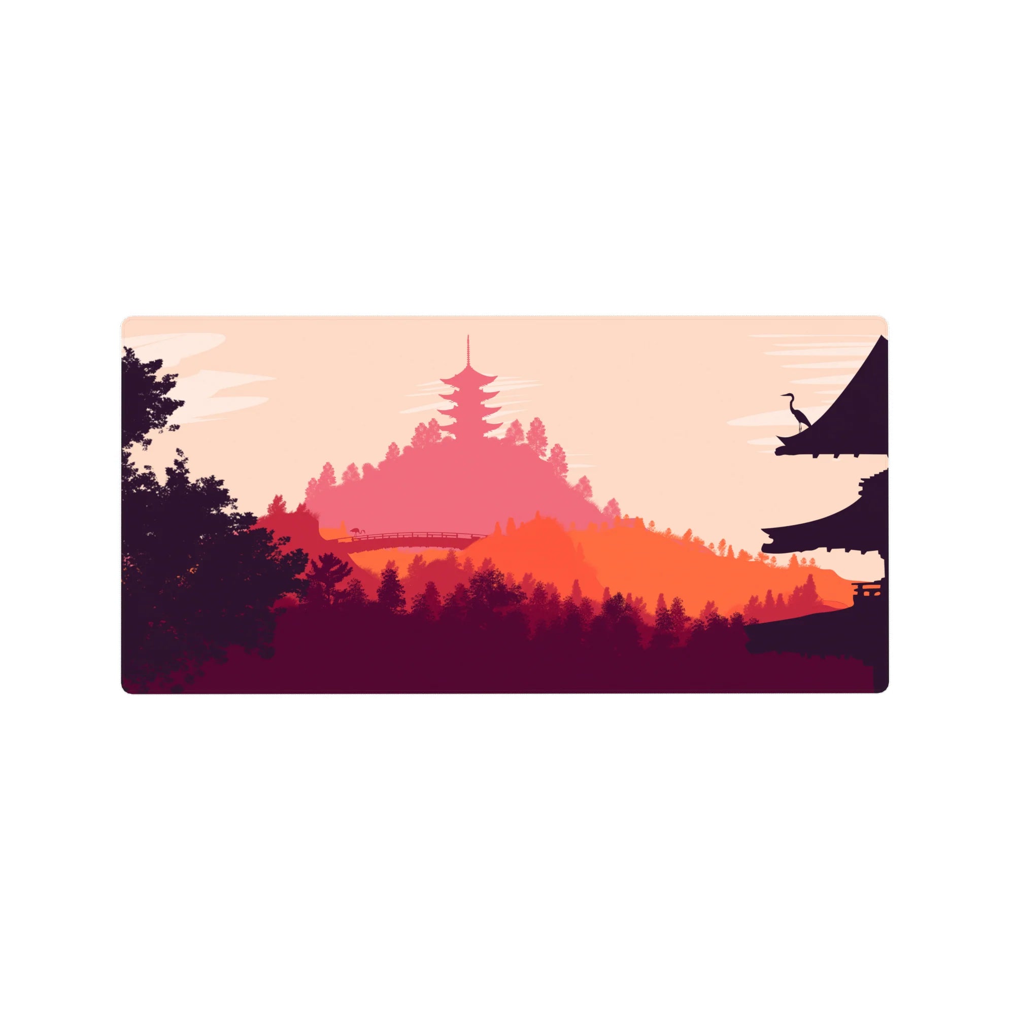 Vector Landscapes Deskmat | Mousepad | Deskpad - Temple Serenity