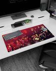 Itachi Uchiha and Akatsuki crew staring poster-style anime mouse pad 32x16 inches.