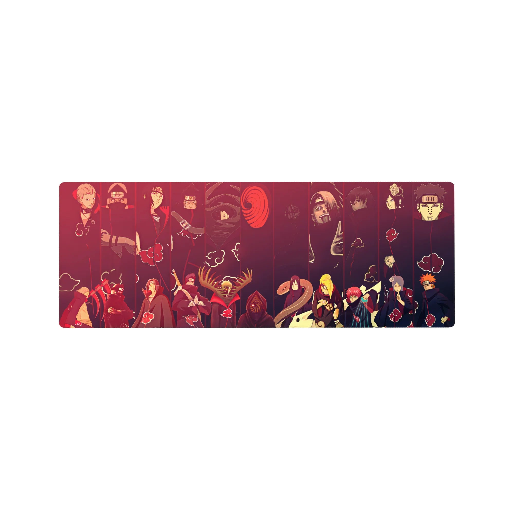 Naruto Shippuden Akatsuki lineup anime mouse pad, 32x12 inches, featuring the full villain crew.