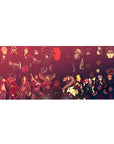 Akatsuki lineup anime desk pad 36x16 inches with Itachi, Pain, Deidara and cloud pattern art.