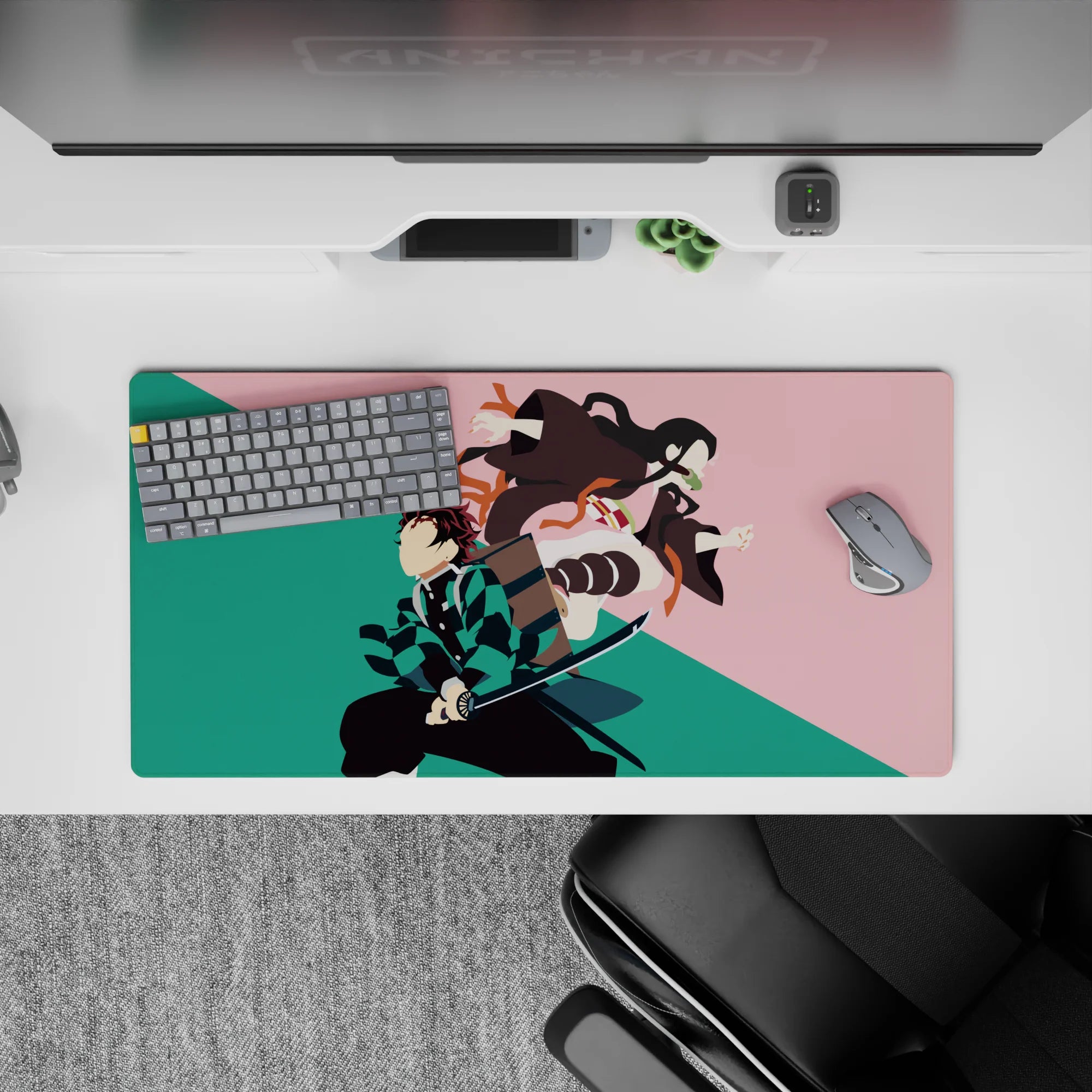 Demon Slayer Deskmat | Mousepad | Deskpad - Sibling Shadows - AniChan