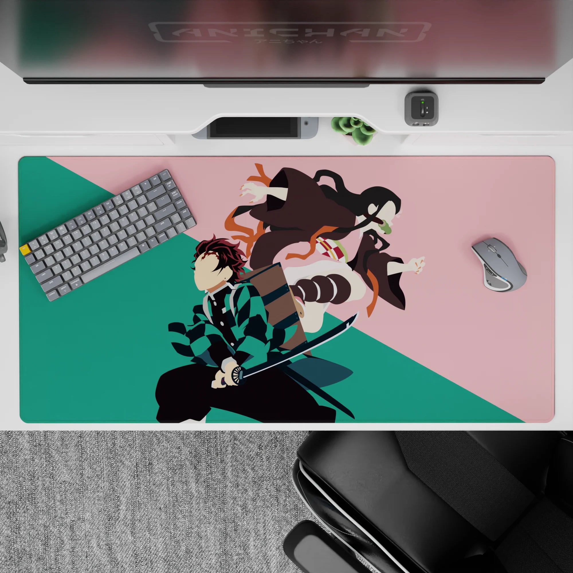 Demon Slayer Deskmat | Mousepad | Deskpad - Sibling Shadows - AniChan