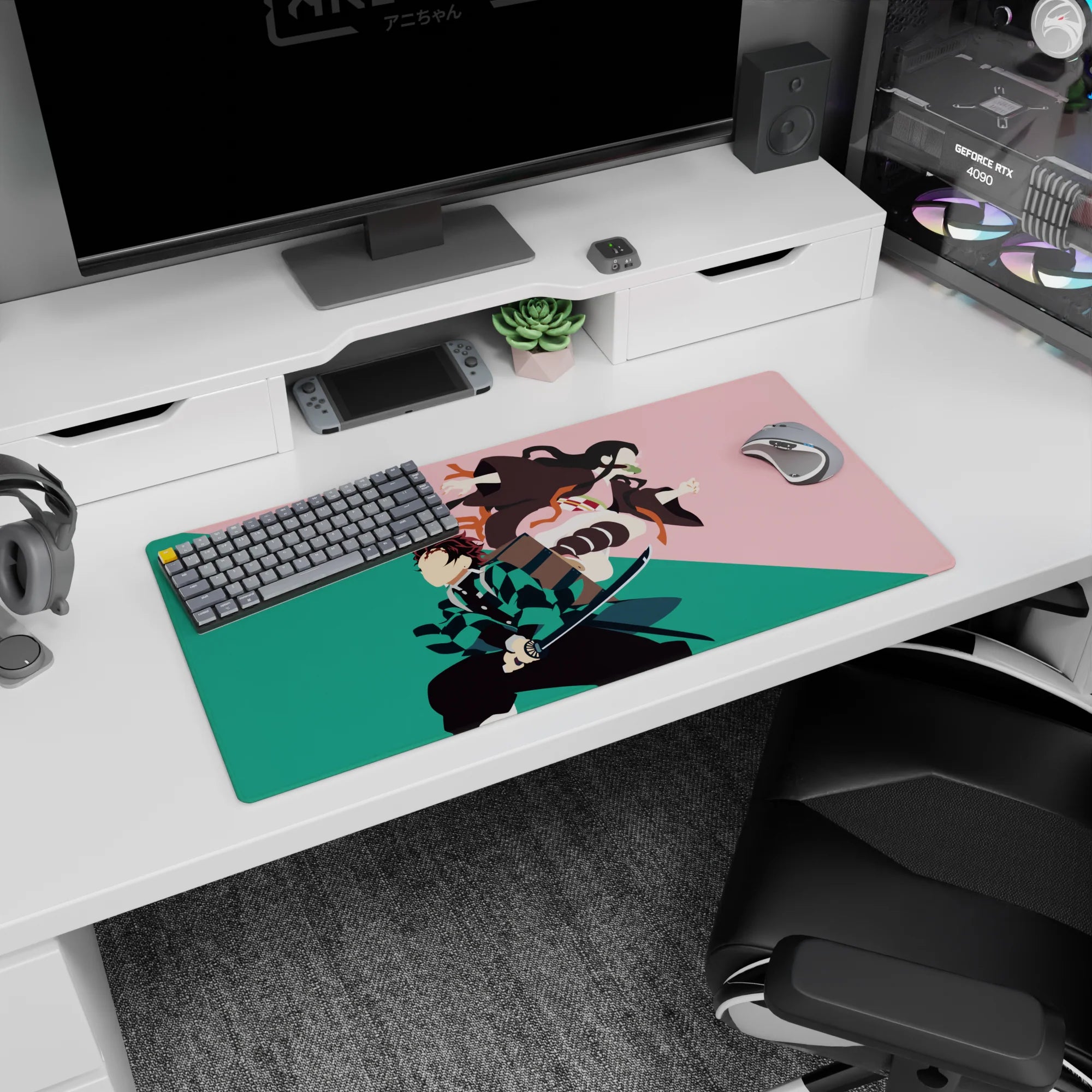 Demon Slayer Deskmat | Mousepad | Deskpad - Sibling Shadows - AniChan