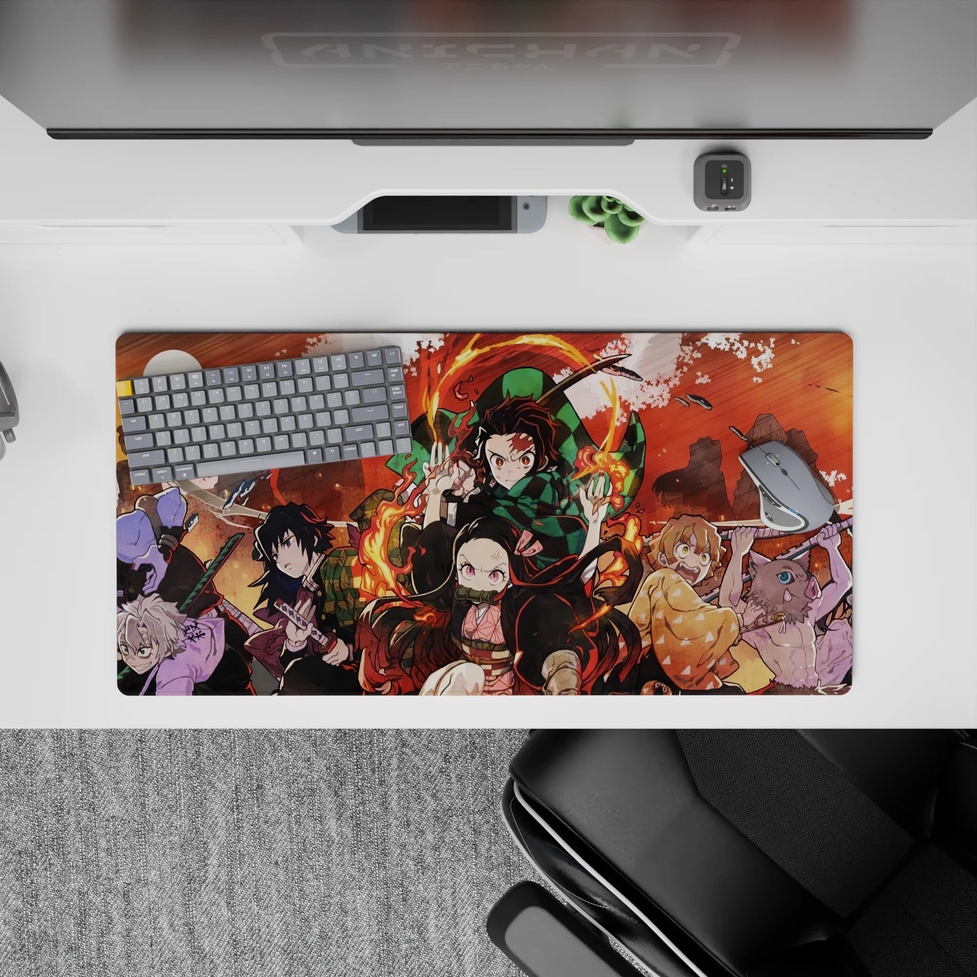 Demon Slayer Deskmat | Mousepad | Deskpad - Flames of the Demon Slayers - AniChan