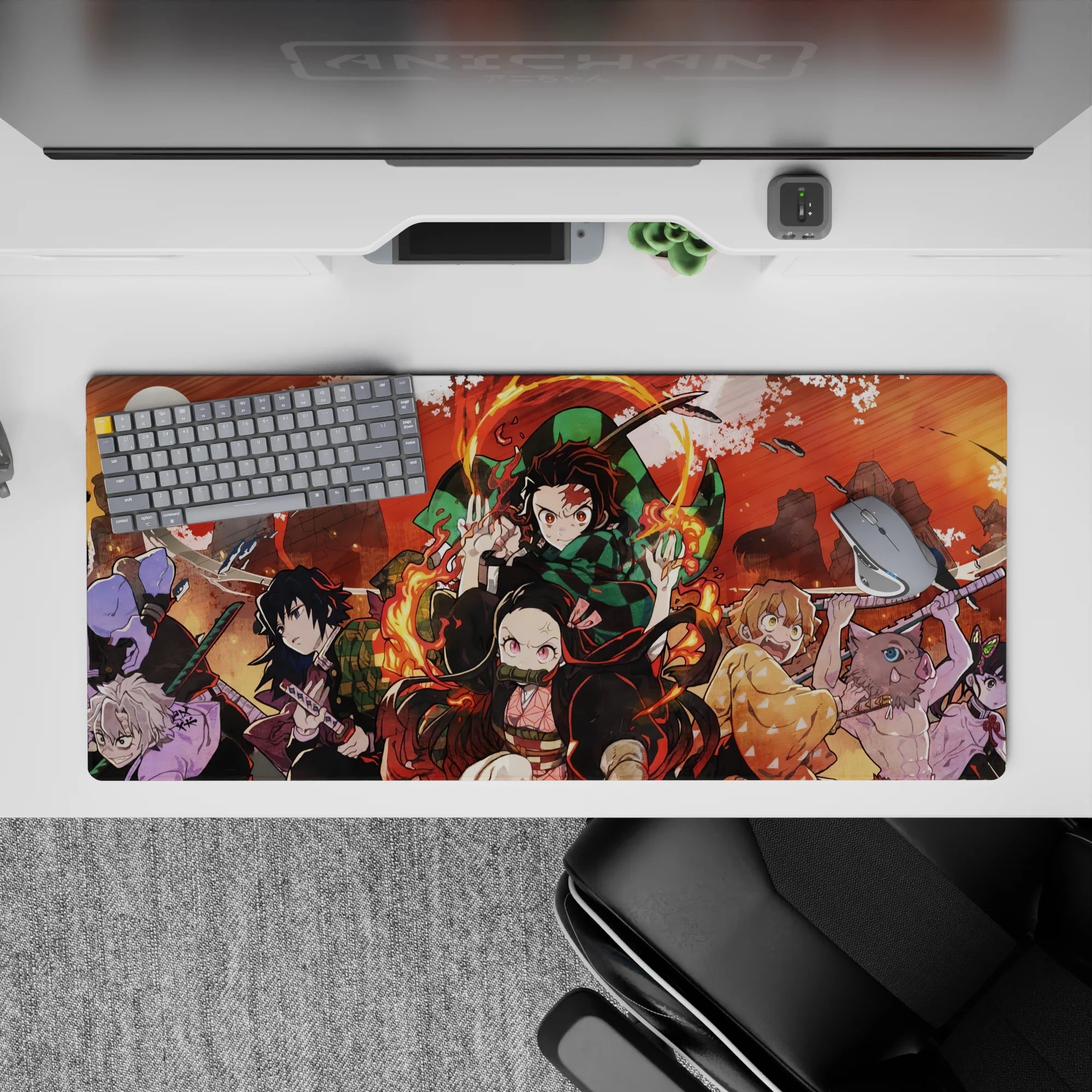 Demon Slayer Deskmat | Mousepad | Deskpad - Flames of the Demon Slayers - AniChan