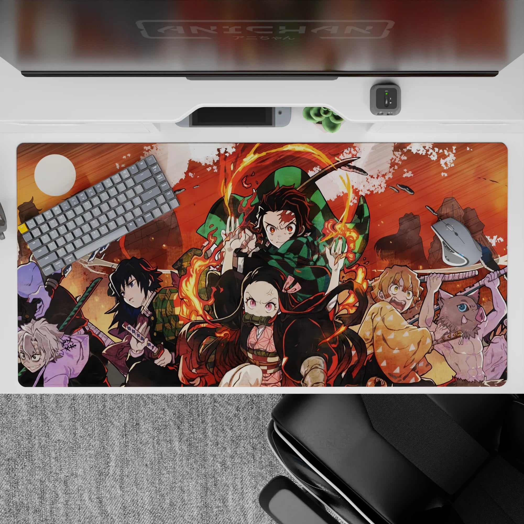 Demon Slayer Deskmat | Mousepad | Deskpad - Flames of the Demon Slayers - AniChan