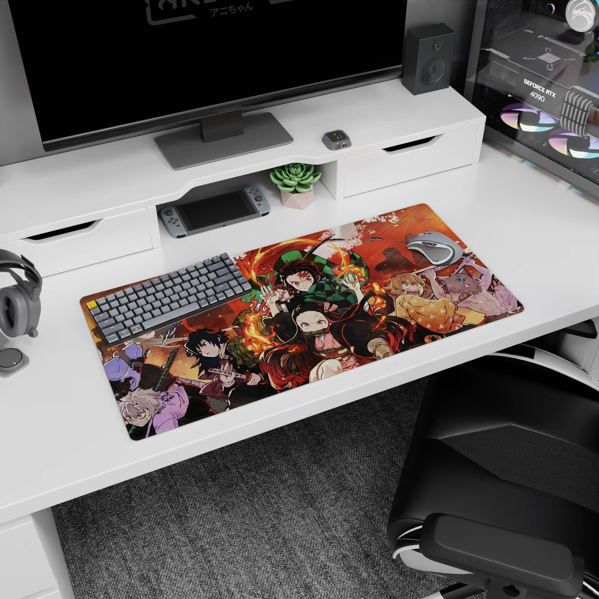 Demon Slayer Deskmat | Mousepad | Deskpad - Flames of the Demon Slayers - AniChan