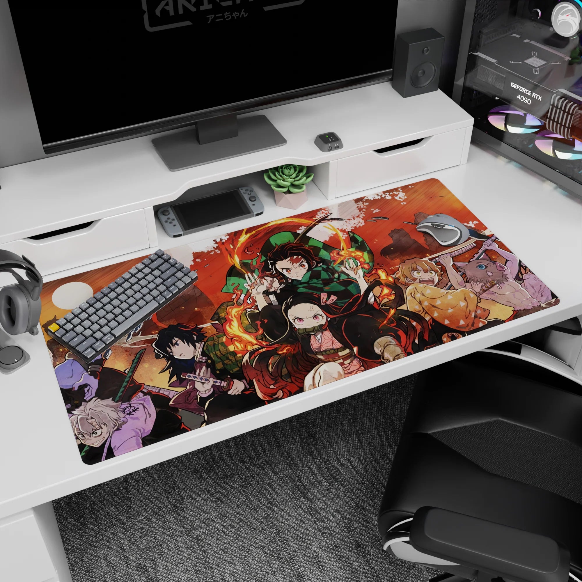 Demon Slayer Deskmat | Mousepad | Deskpad - Flames of the Demon Slayers - AniChan