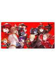 Persona 5 Royal anime mouse pad 32x16 inches, featuring Joker, Ann, Ryuji, and Kasumi against a vibrant red background.