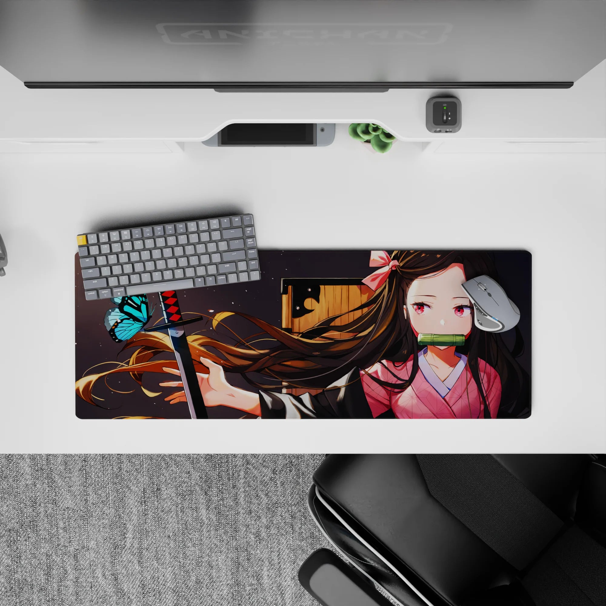 Demon Slayer Deskmat | Mousepad | Deskpad - Nezuko’s Butterfly Moment - AniChan